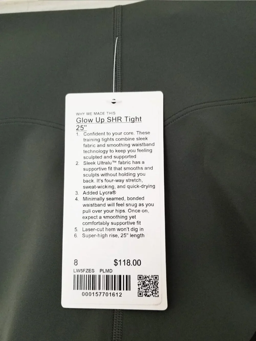NEW Lululemon Glow Up SHR Tight 25